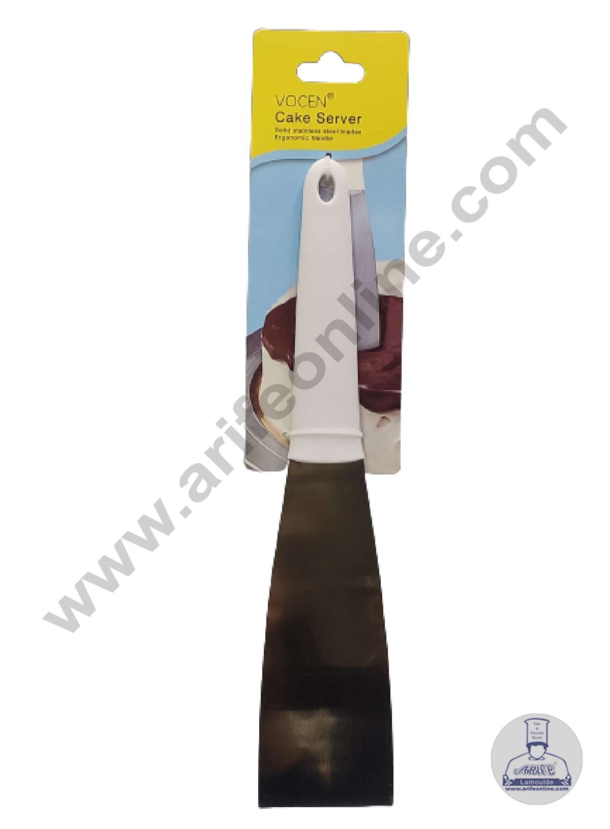 White Handle Triangular Scraper Spatula Cake Lifter Cooking Spatula, Pie Shovel, Pizza Spatula  (MOQ 12 PCS)