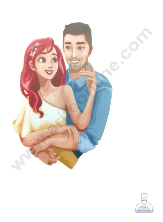 Edible Theme Topper Pre Cut Wafer Paper High Quality - Couple Precut - ( 1 pc Pack ) SB-WPC-3103  (MOQ 12 PCS)
