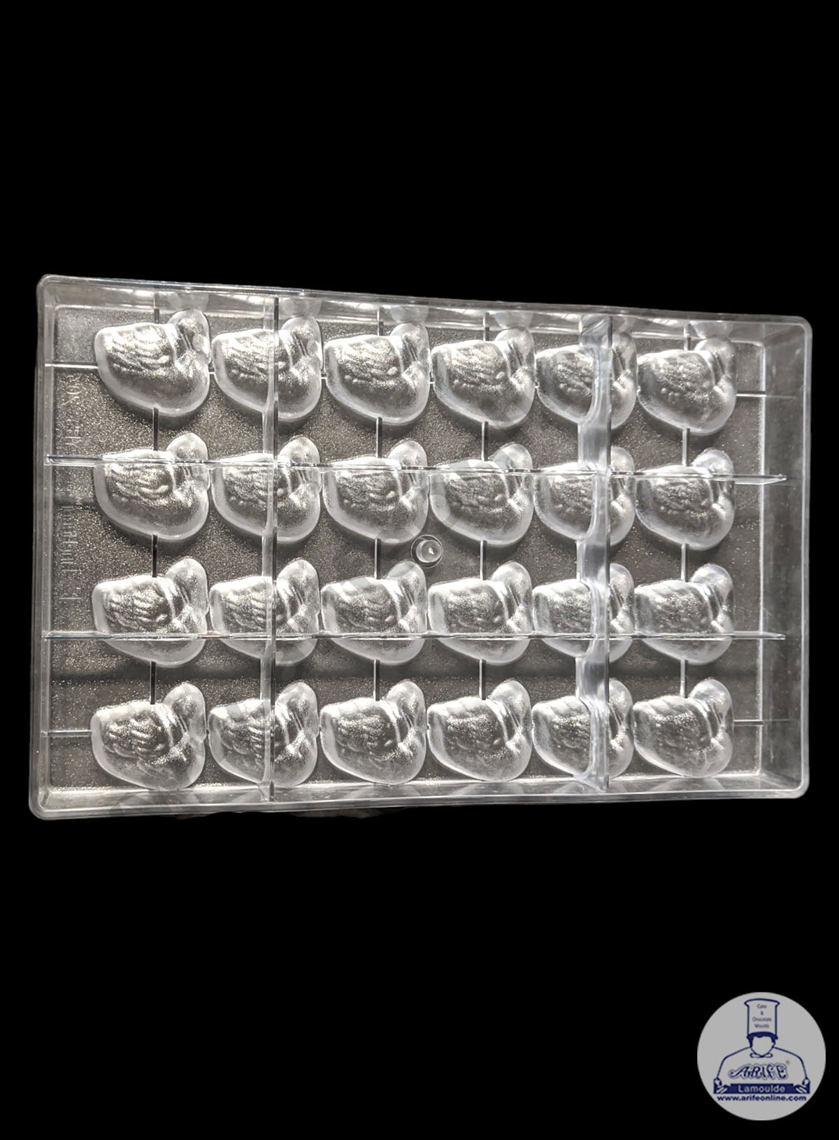 24 Cavity Swan Shape Polycarbonate Chocolate Mold - ( YBS-203 )  (MOQ 12 PCS) (RRD)