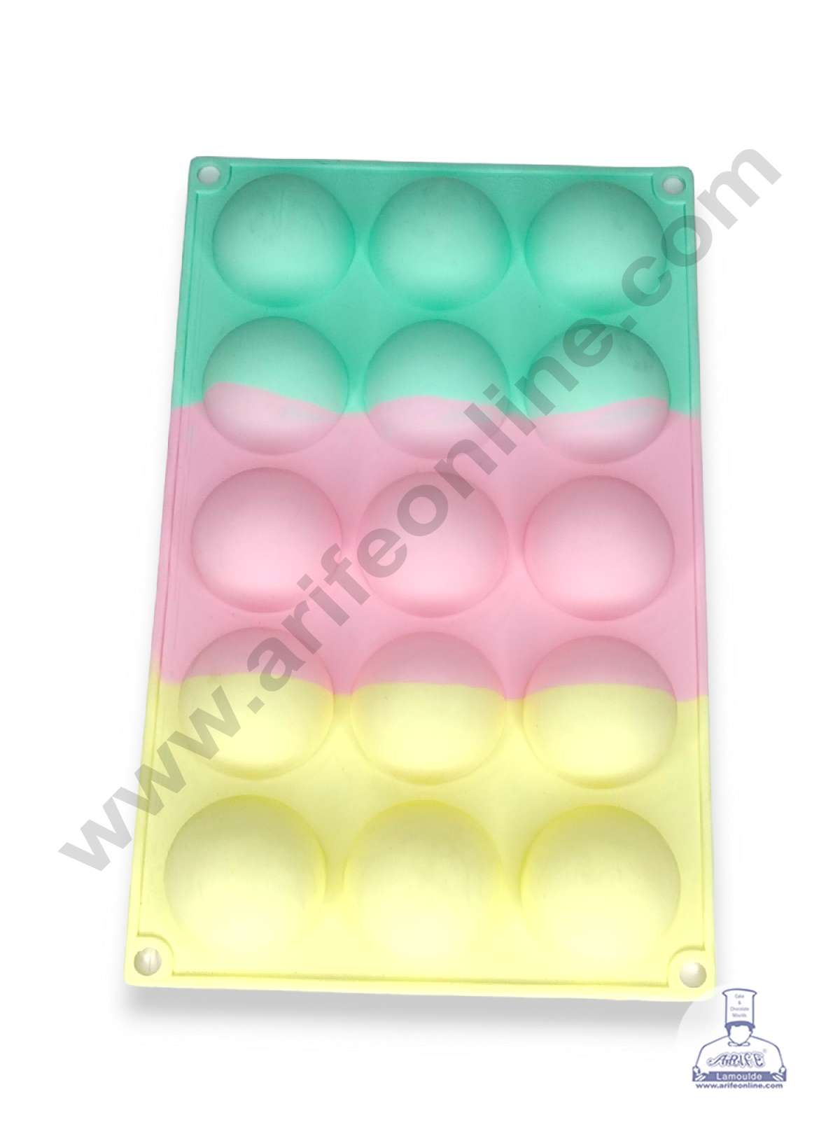 15 Cavity Plain Round Shape Rainbow Silicone Mould Silicon Muffin Mold SB-ZU395 (MOQ 12 PCS)