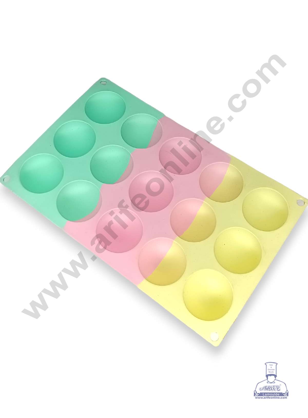15 Cavity Plain Round Shape Rainbow Silicone Mould Silicon Muffin Mold SB-ZU395 (MOQ 12 PCS)