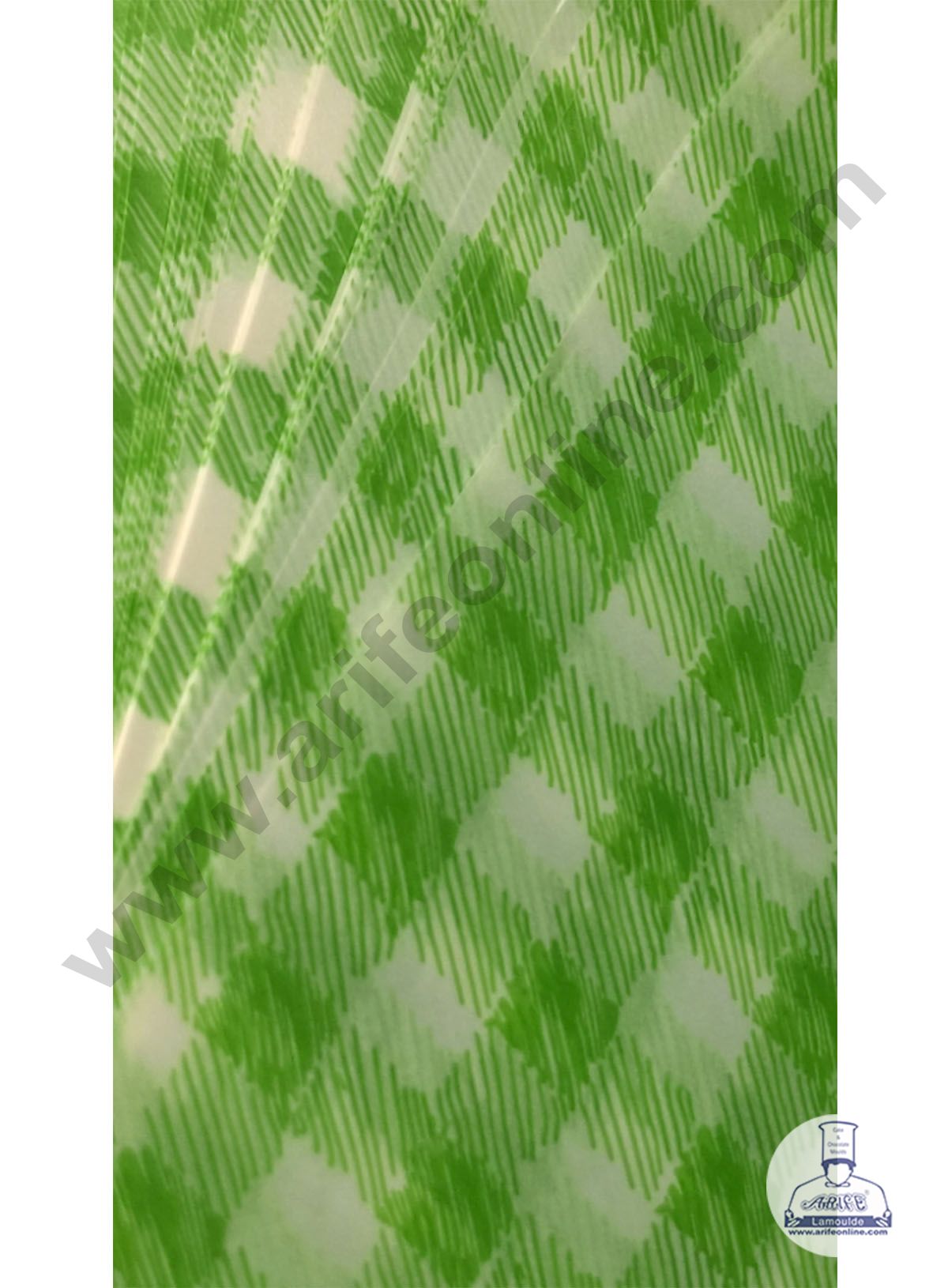 Imported Printed Parchment Paper | Bento Box Liner | Grease Proof Paper | Wrap Paper - Big Green Checks/Plaid Print (100 Sheets) (MOQ 20 PCKT)