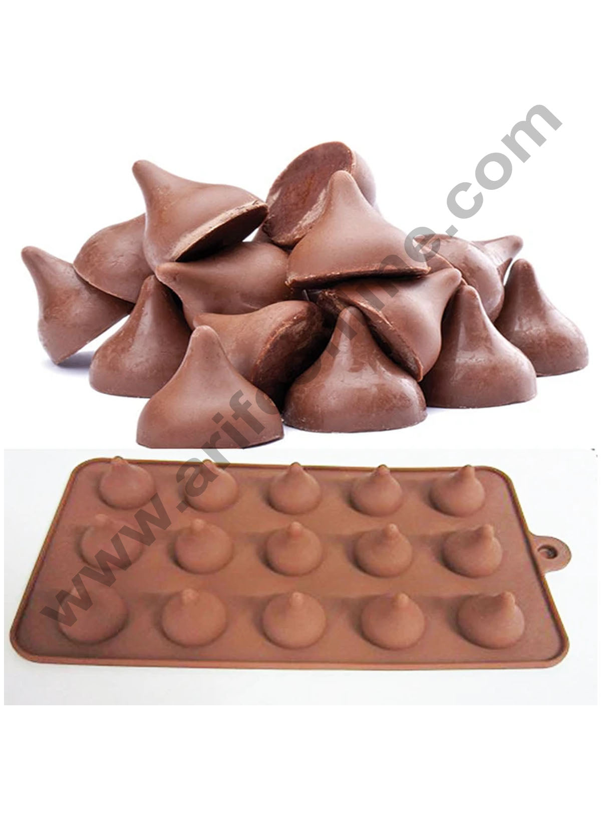 New Small Modak Shape 15 in 1 Chocolate Mould, Silicone Molds for Chocolate, Chocolate Silicone Moulds, Silicon Brown Chocolate Moulds for Ganesh Chaturti Festivals  (MOQ 12 PCS)