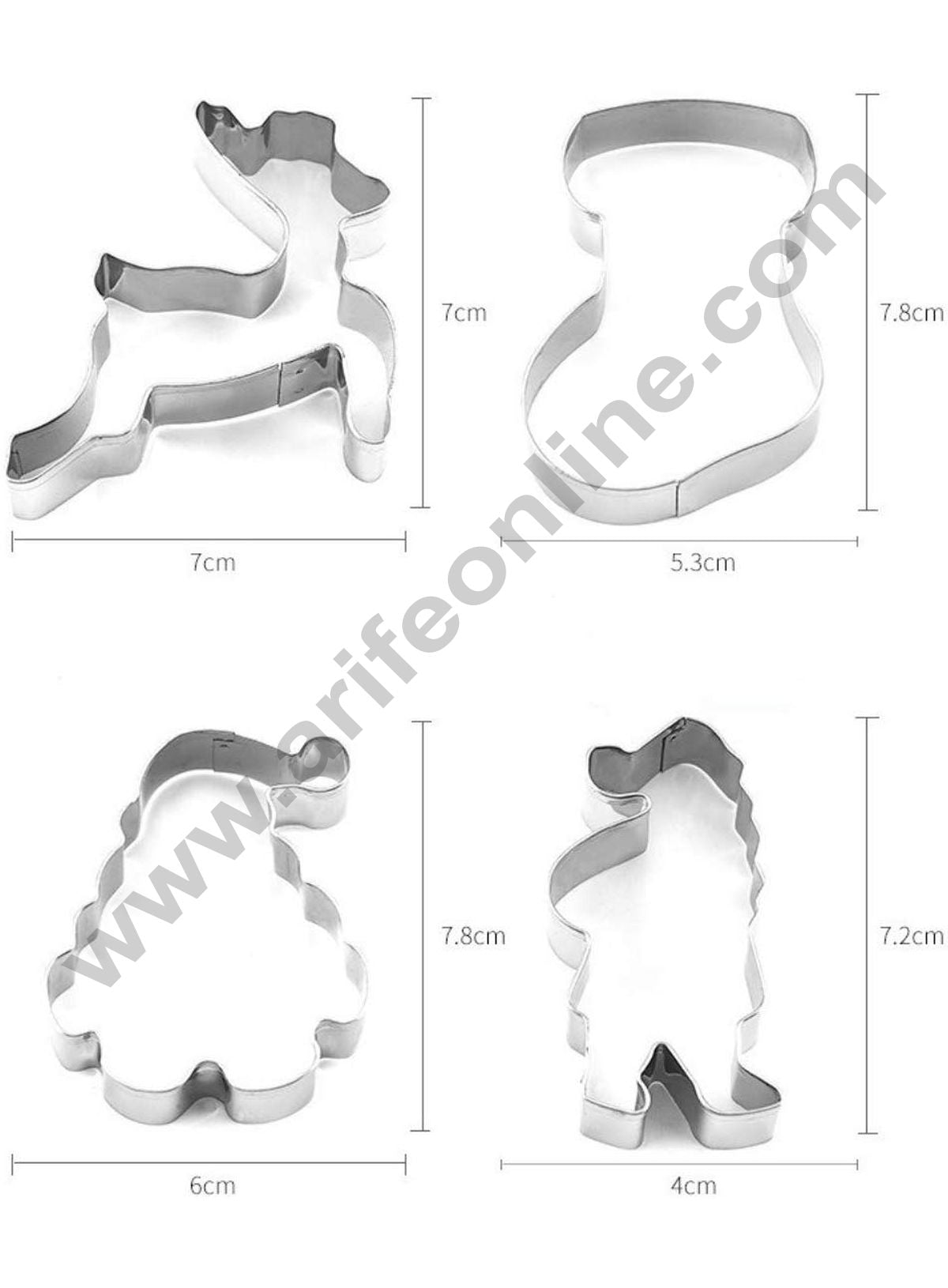 Cake Decor Stainless Steel 6 pcs Bell Shaped Snowman Christmas Tree Jingle Bell Santa Cookie Cutter Fondant Biscuit Cake Fruit Cutter