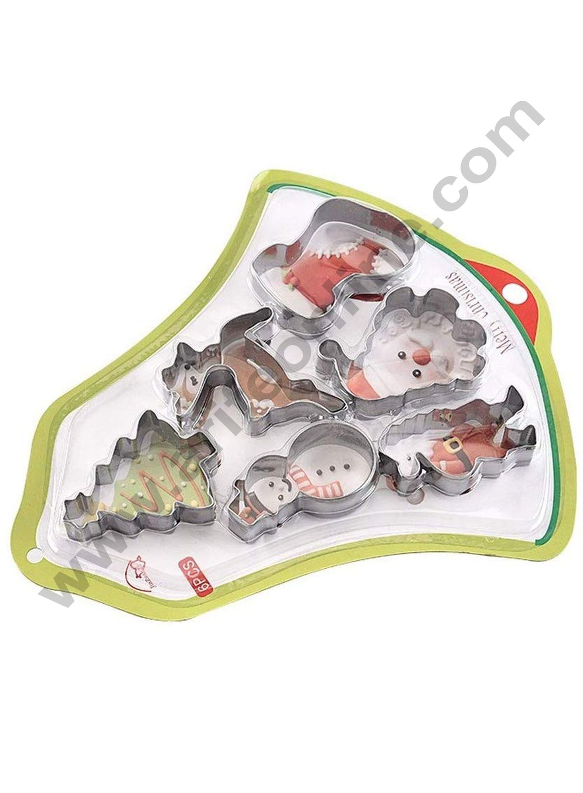 Cake Decor Stainless Steel 6 pcs Bell Shaped Snowman Christmas Tree Jingle Bell Santa Cookie Cutter Fondant Biscuit Cake Fruit Cutter