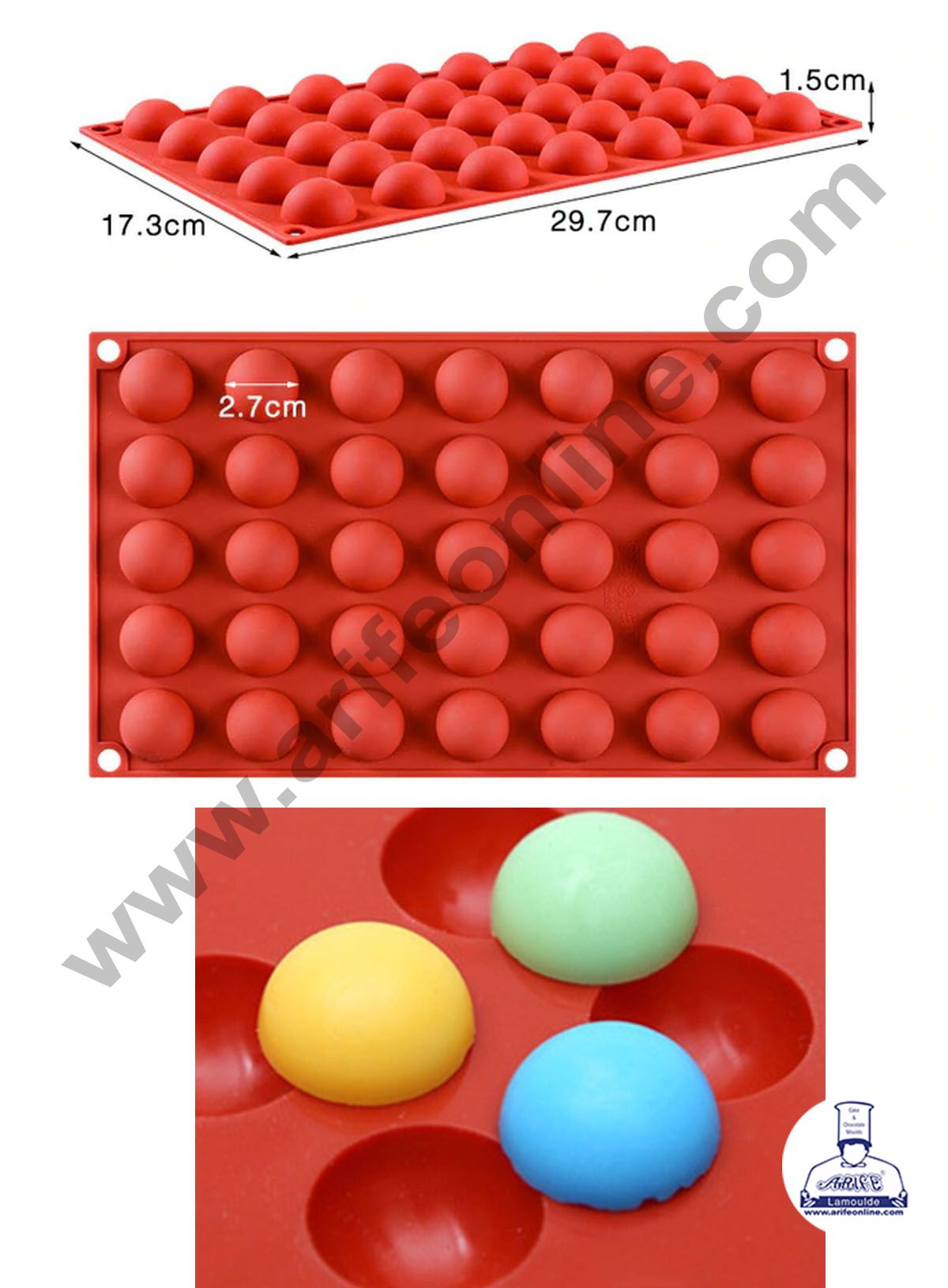 Cake Decor 3D 35 Cavity Round Truffle Molds Entremet Chocolate Mould Mousse Mold