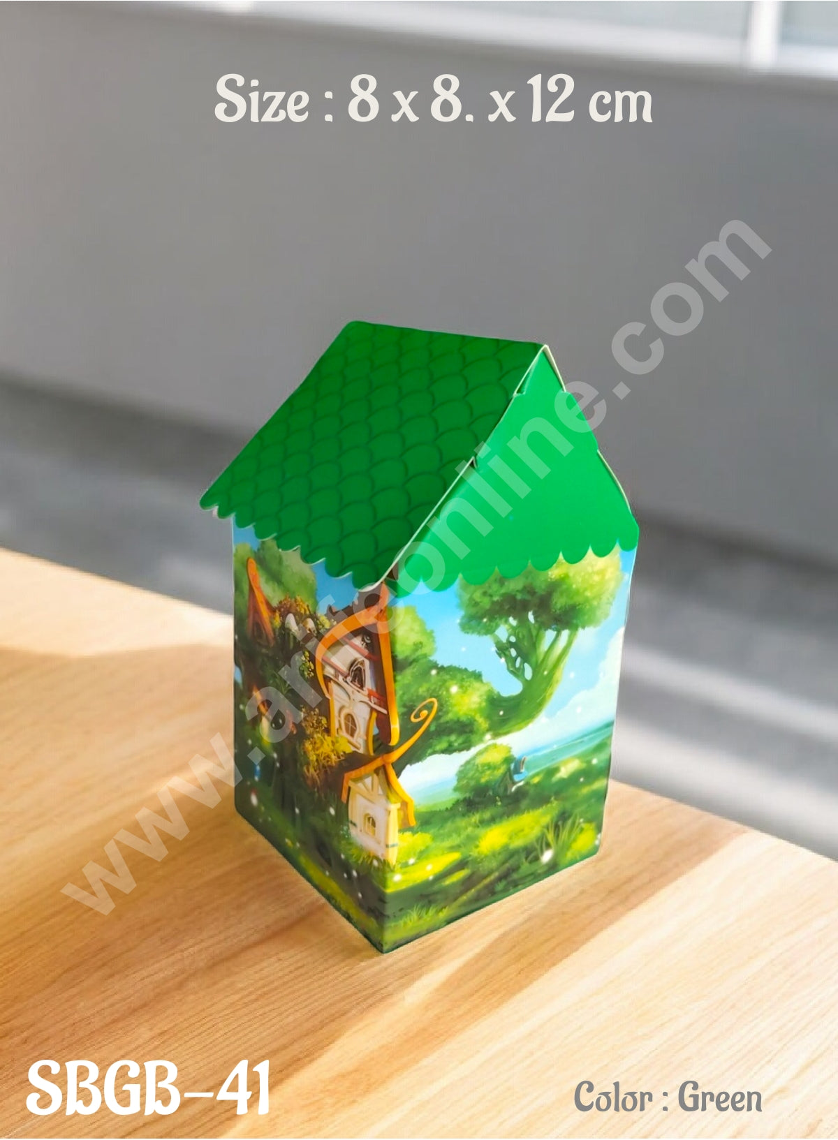 Goodie Bag For Hampers | Chocolate Box Hamper Box 10 Pcs Pack - Green SBGB-41-G (MOQ 10 PACK)