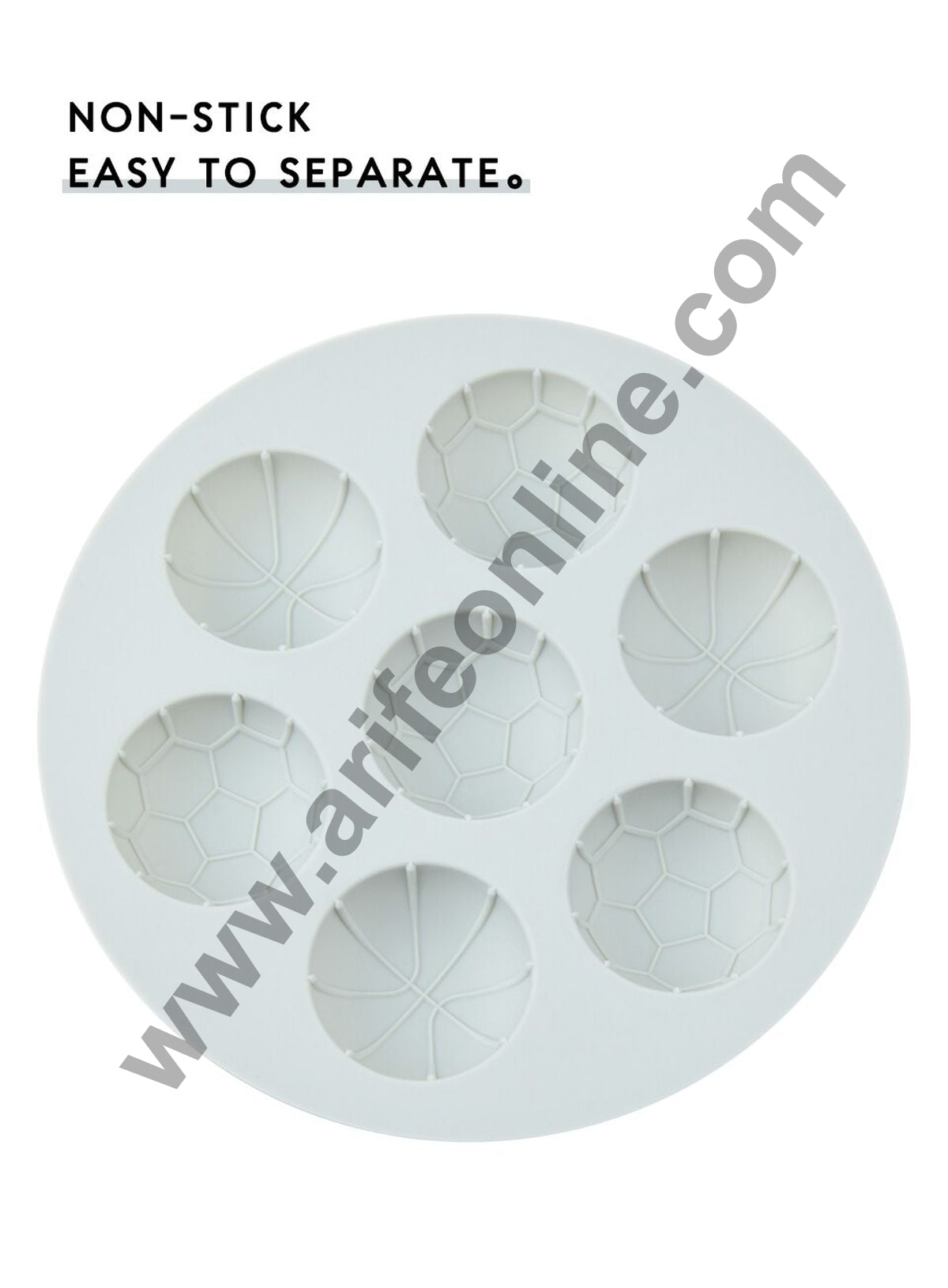 Cake Decor 7 Cavity Chocolate Mould Silicone Basket Ball and Foot Ball Silicon Jelly Candy Mould
