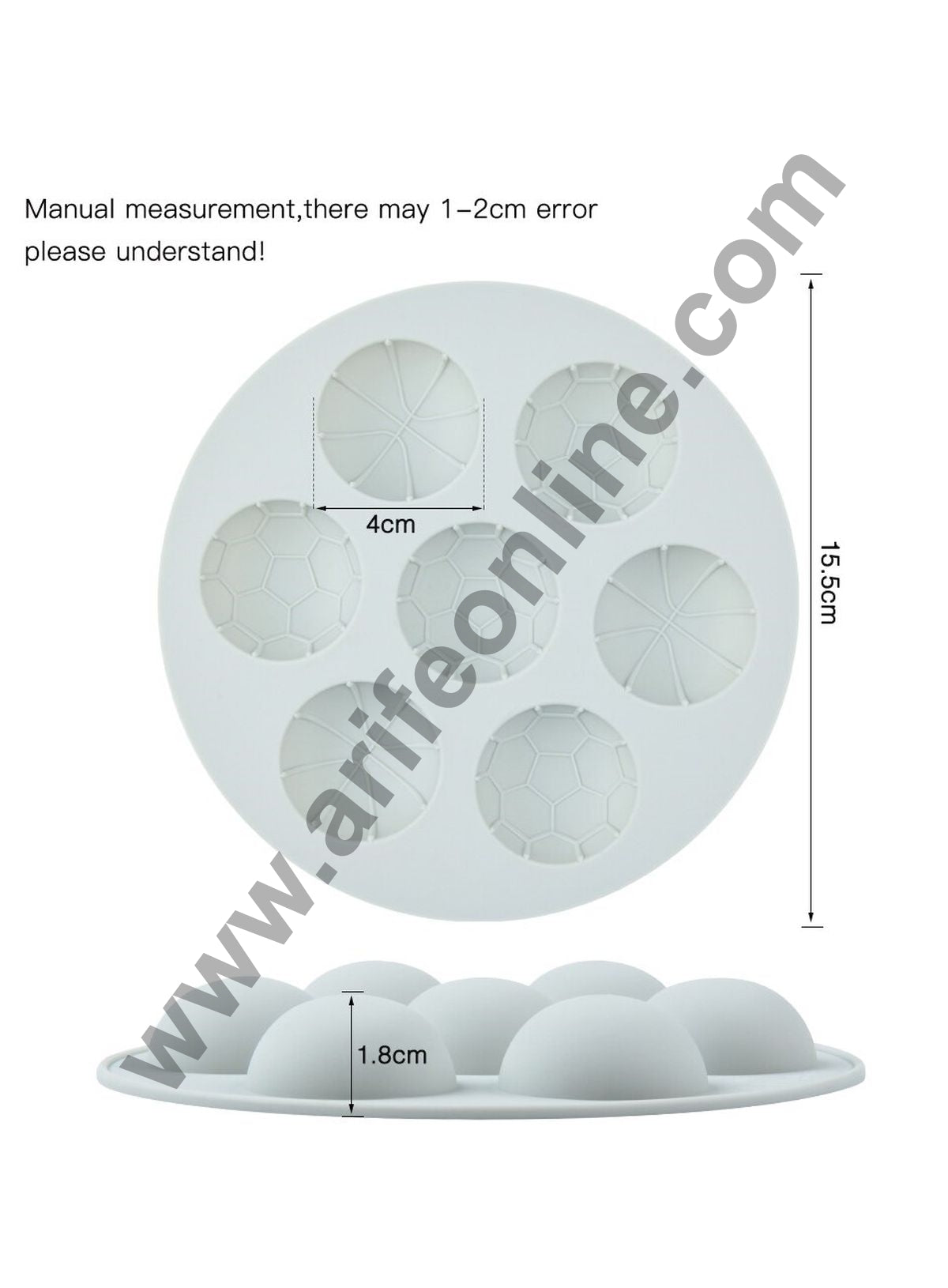 Cake Decor 7 Cavity Chocolate Mould Silicone Basket Ball and Foot Ball Silicon Jelly Candy Mould