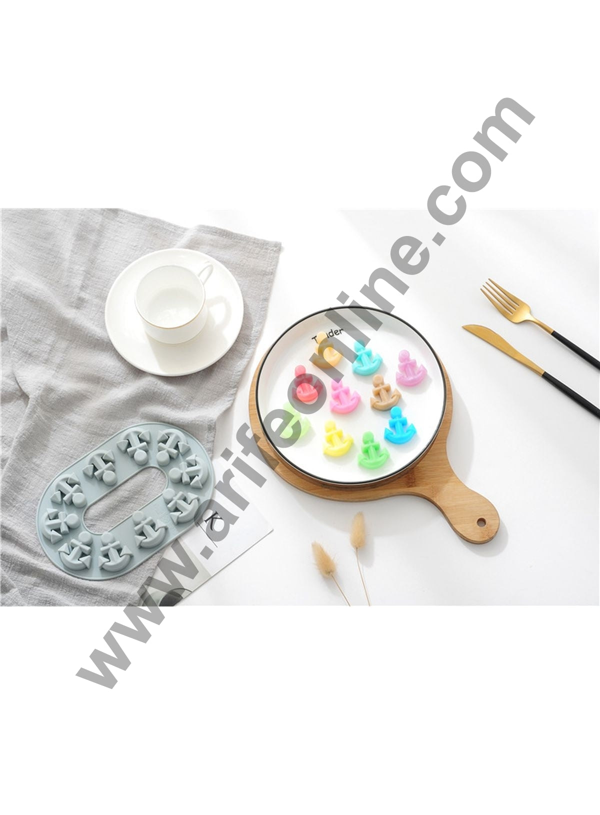 Cake Decor 10 Cavity Silicone Chocolate Mould Anchor Shape Silicon Jelly Candy Mould
