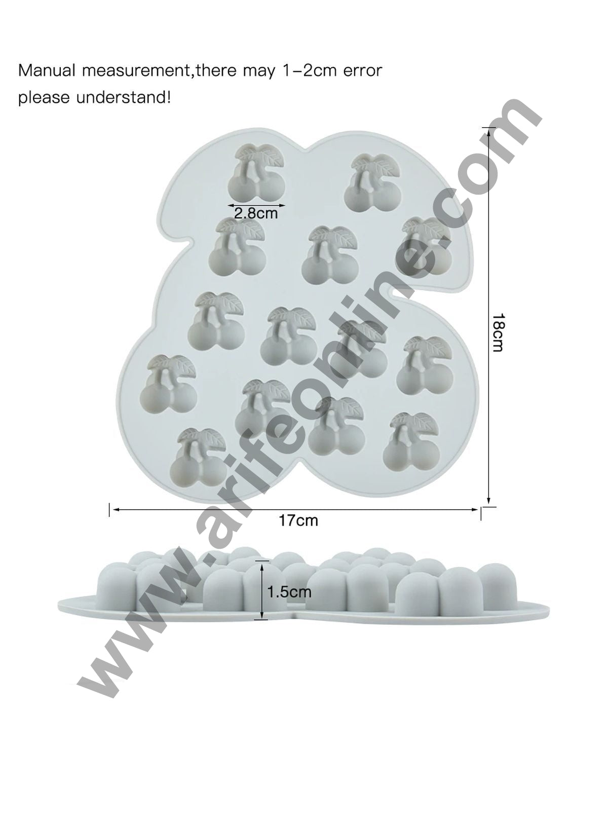 Cake Decor 14 Cavity Silicone Chocolate Mould Cherry Shape Silicon Jelly Candy Mould