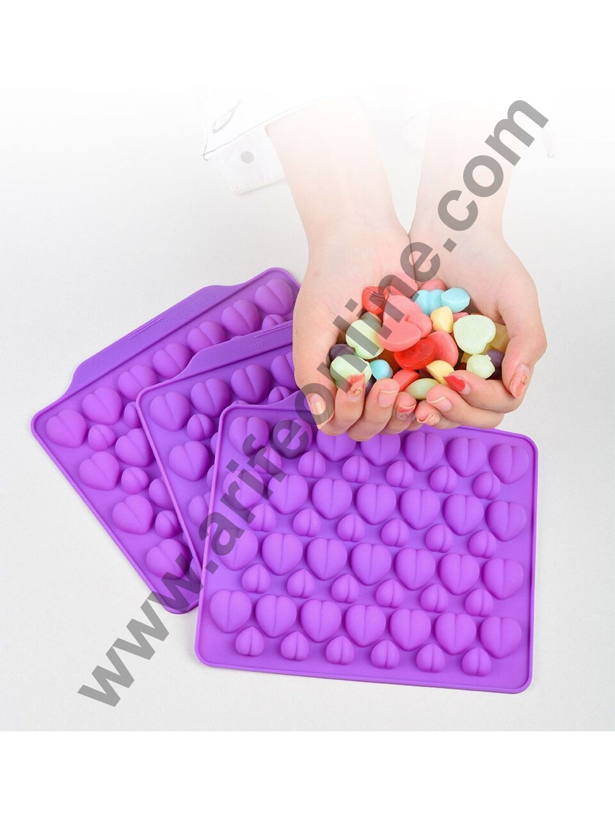 Cake Decor 52 Cavity Silicone Chocolate Mould 3D Cute Mini Valentine Heart Shape Silicon Jelly Candy Mould