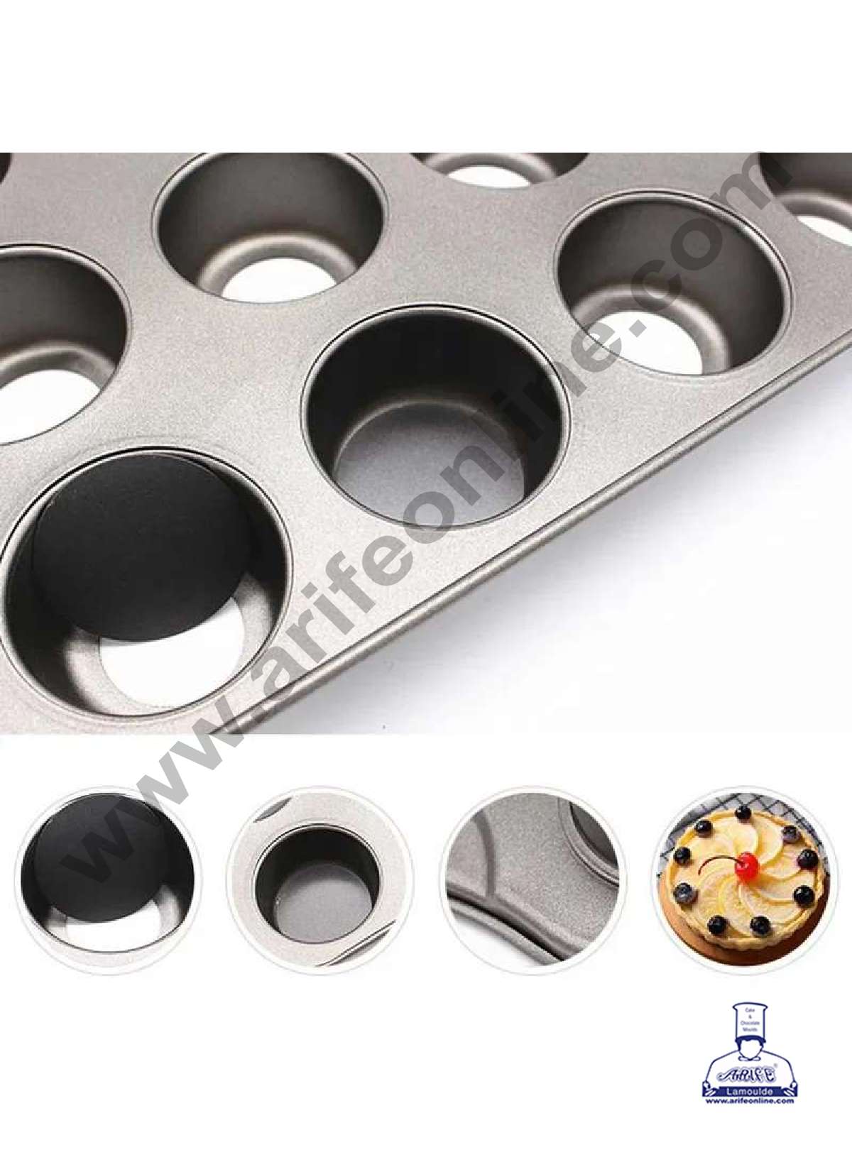 24 Cavity Round Non Stick Mini Cheesecake Pan | Aluminium Mould (SBNS-A-10) (MOQ 12 PCS) (FDD)