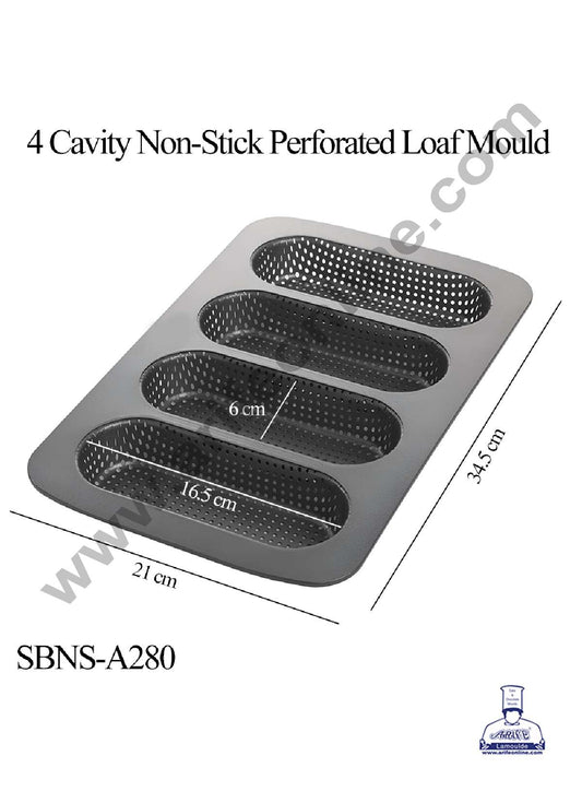 PERFORATED LOAF MOULD 4 CAVITY SBNS-A280 (MOQ 12 PCS) (RDD)