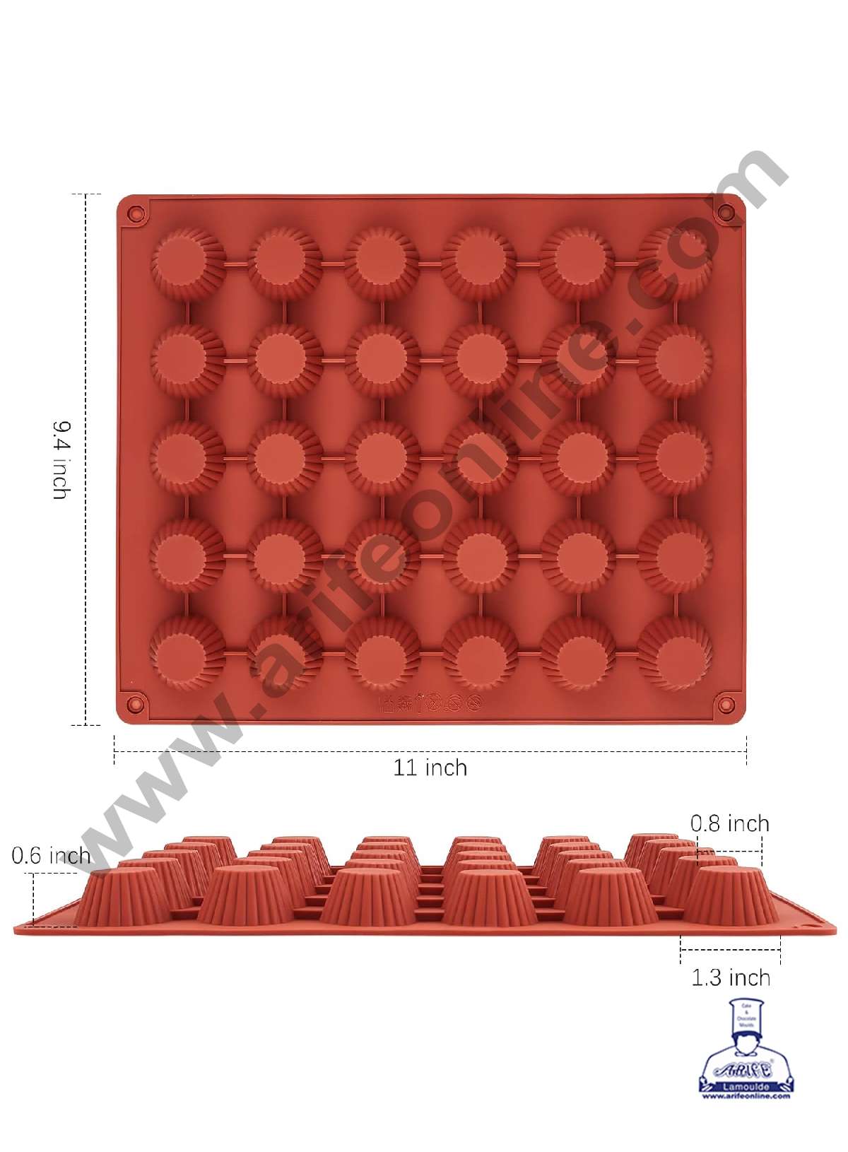 30 Cavity Mini Muffin Shape Silicone Mould | Muffin Mould - (SBSM-LBM1090) (MOQ 12 PCS) (AID)