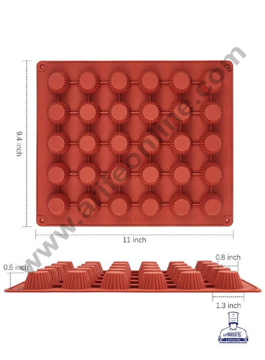30 Cavity Mini Muffin Shape Silicone Mould | Muffin Mould - (SBSM-LBM1090) (MOQ 12 PCS) (AID)