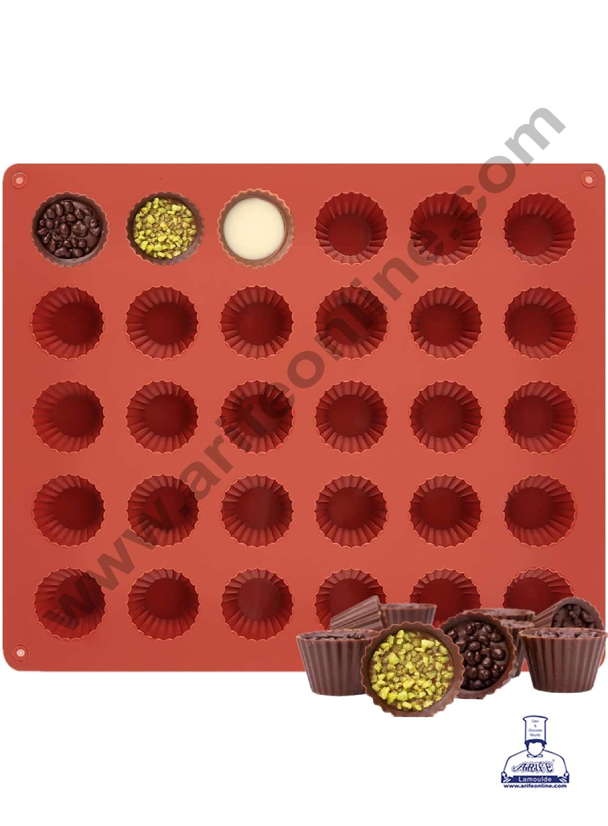 30 Cavity Mini Muffin Shape Silicone Mould | Muffin Mould - (SBSM-LBM1090) (MOQ 12 PCS) (AID)