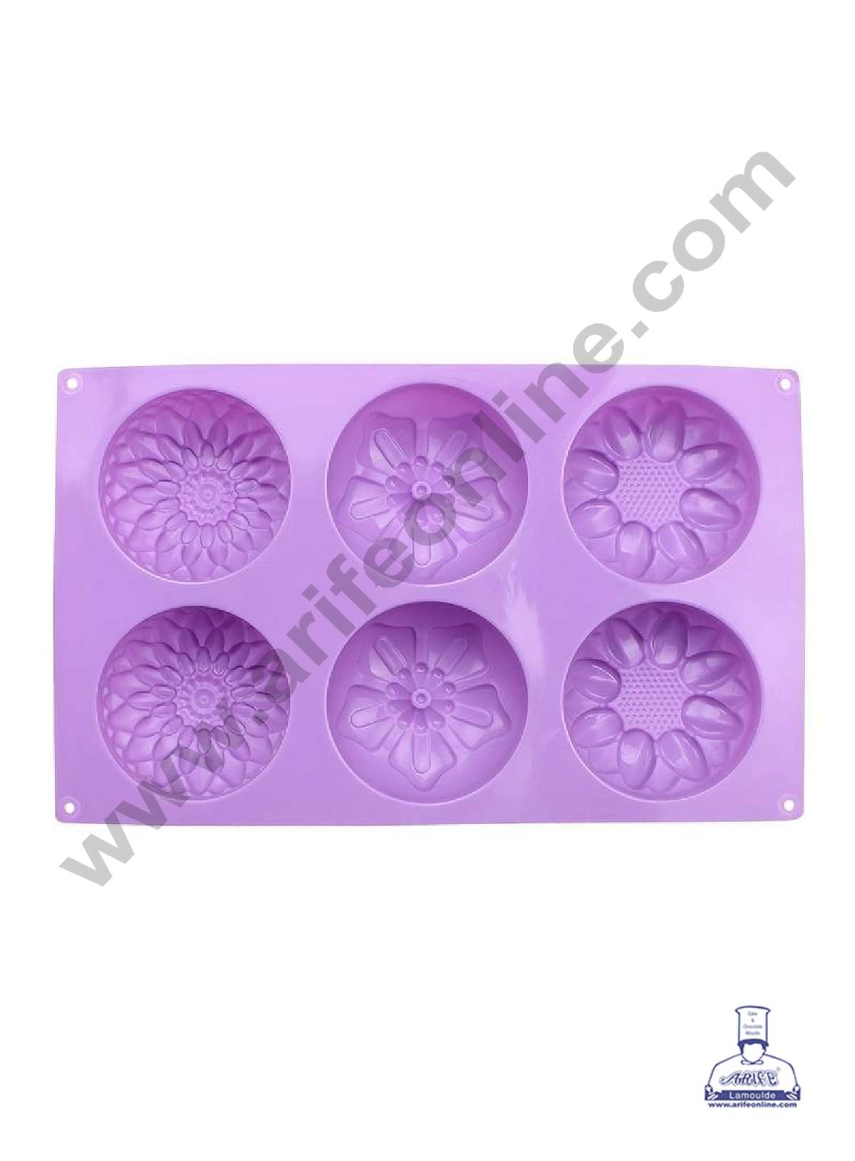 6 Cavity Mix Flower Shape Silicone Mould | Jelly & Soap Mould | Baking Mould - SBSM-ck10-236  (MOQ 12 PCS)
