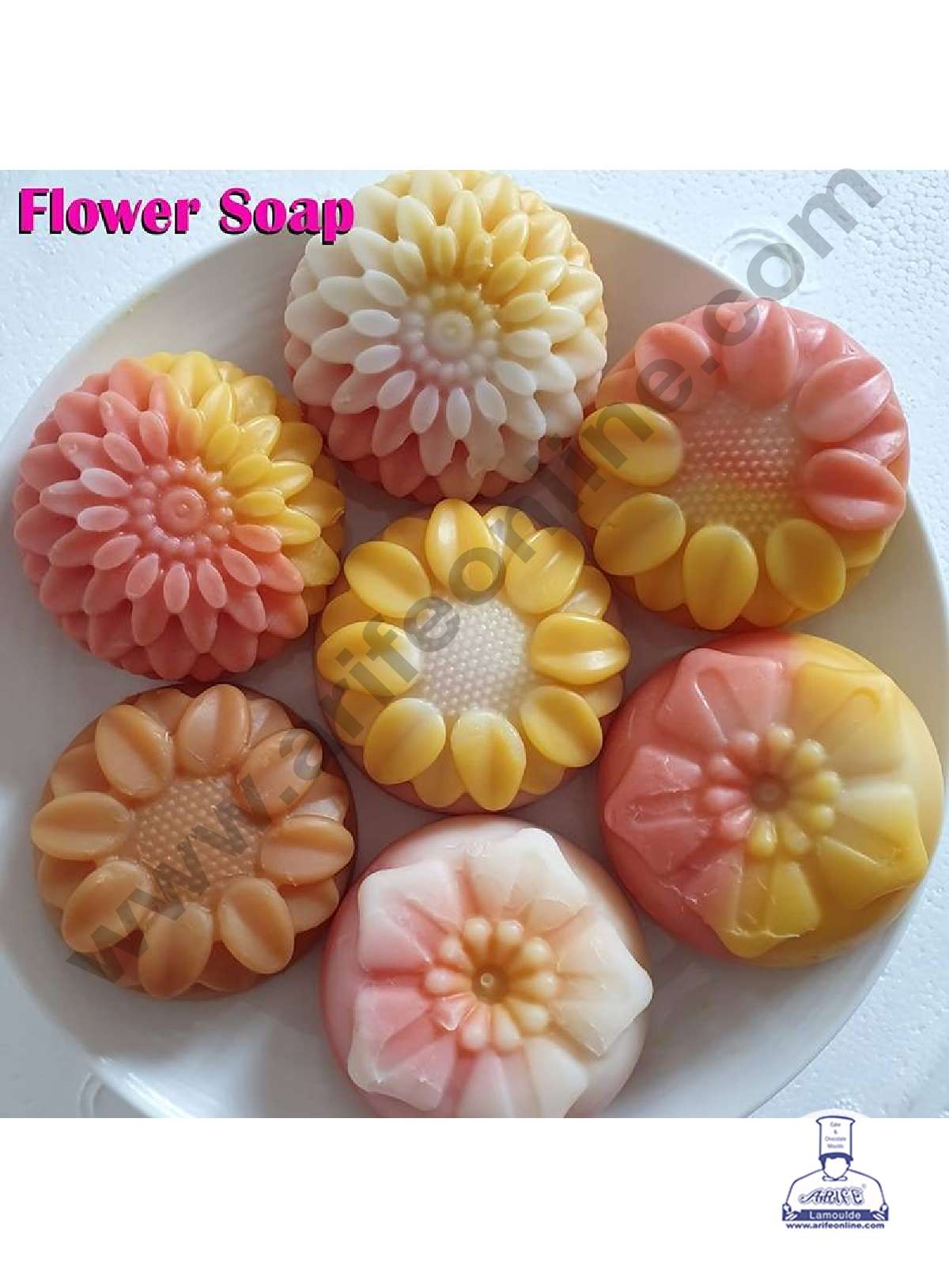 6 Cavity Mix Flower Shape Silicone Mould | Jelly & Soap Mould | Baking Mould - SBSM-ck10-236  (MOQ 12 PCS)