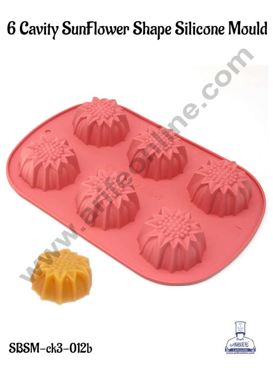 6 Cavity Sunflower Shape Silicone Mould | Jelly & Soap Mould | Baking Mould - SBSM-CK3-012B (MOQ 12 PCS)