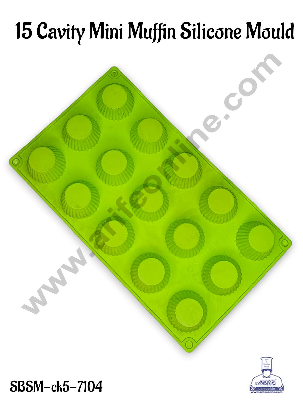 15 Cavity Mini Muffin Shape Silicone Mould | Soap Mould | Baking Mould - SBSM-ck5-7104 (MOQ 12 PCS)