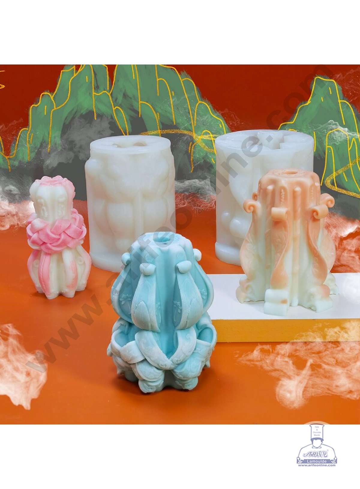 3D Silicon 1 Cavity Carved Root Shape Silicon Candle Mould, Silicon Soap Mould, Handmade Decorative Soap Ornament Making SBSP-DYF6986 ( MOQ 12 PCS)  (IUD)