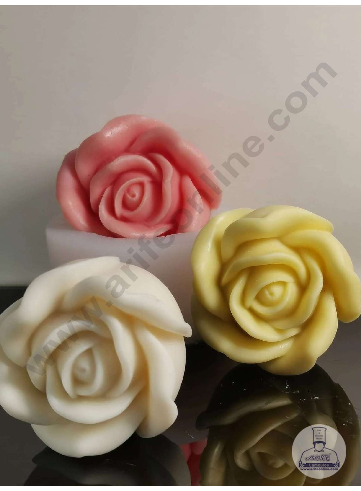 3D Silicon 1 Cavity Rose Flower Silicon Candle Moulds, Silicon Soap Mould, Handmade Soap Candy Making SBSP-DYF7094  (MOQ 12 PCS) (AAD)
