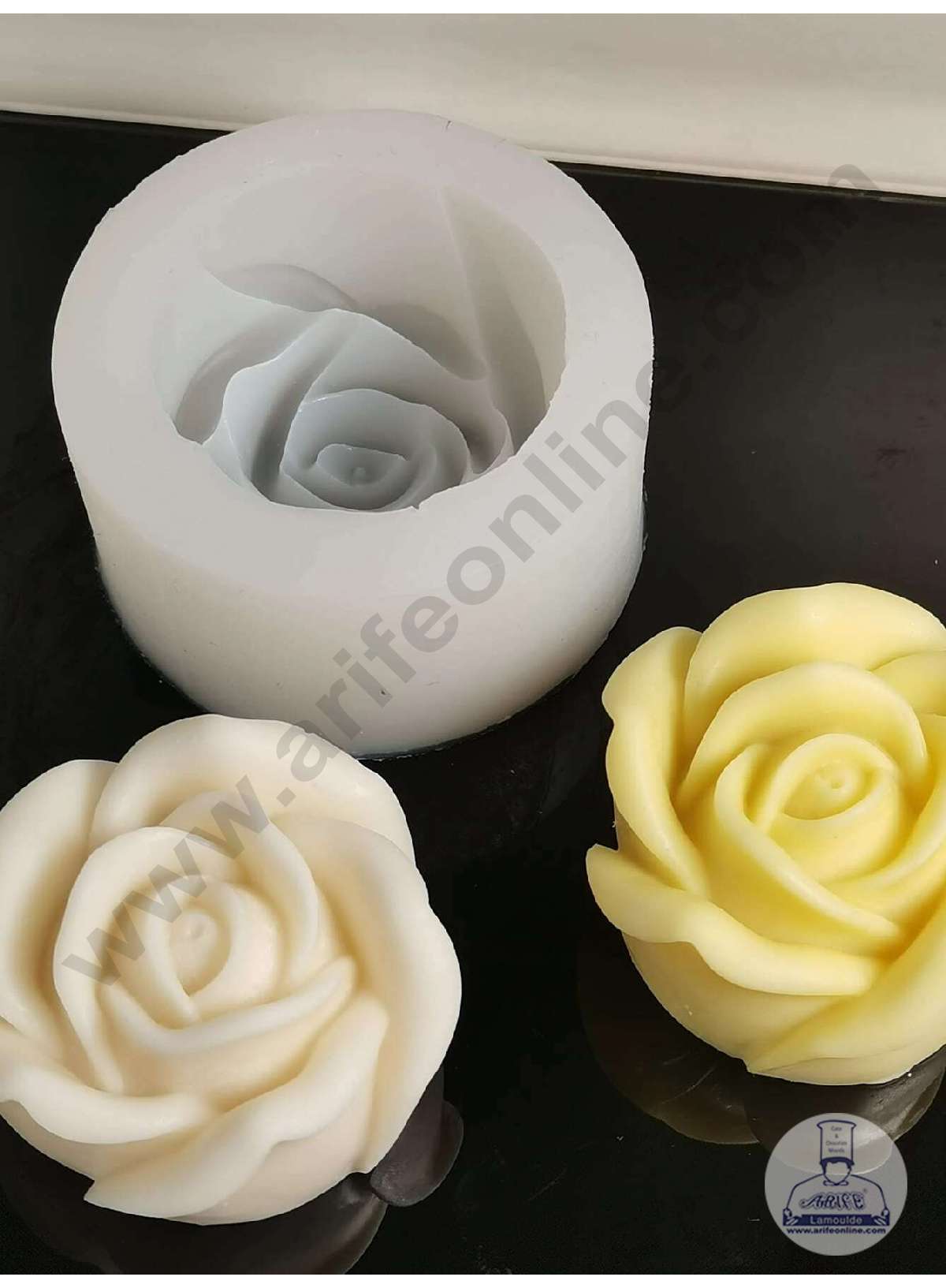 3D Silicon 1 Cavity Rose Flower Silicon Candle Moulds, Silicon Soap Mould, Handmade Soap Candy Making SBSP-DYF7094  (MOQ 12 PCS) (AAD)