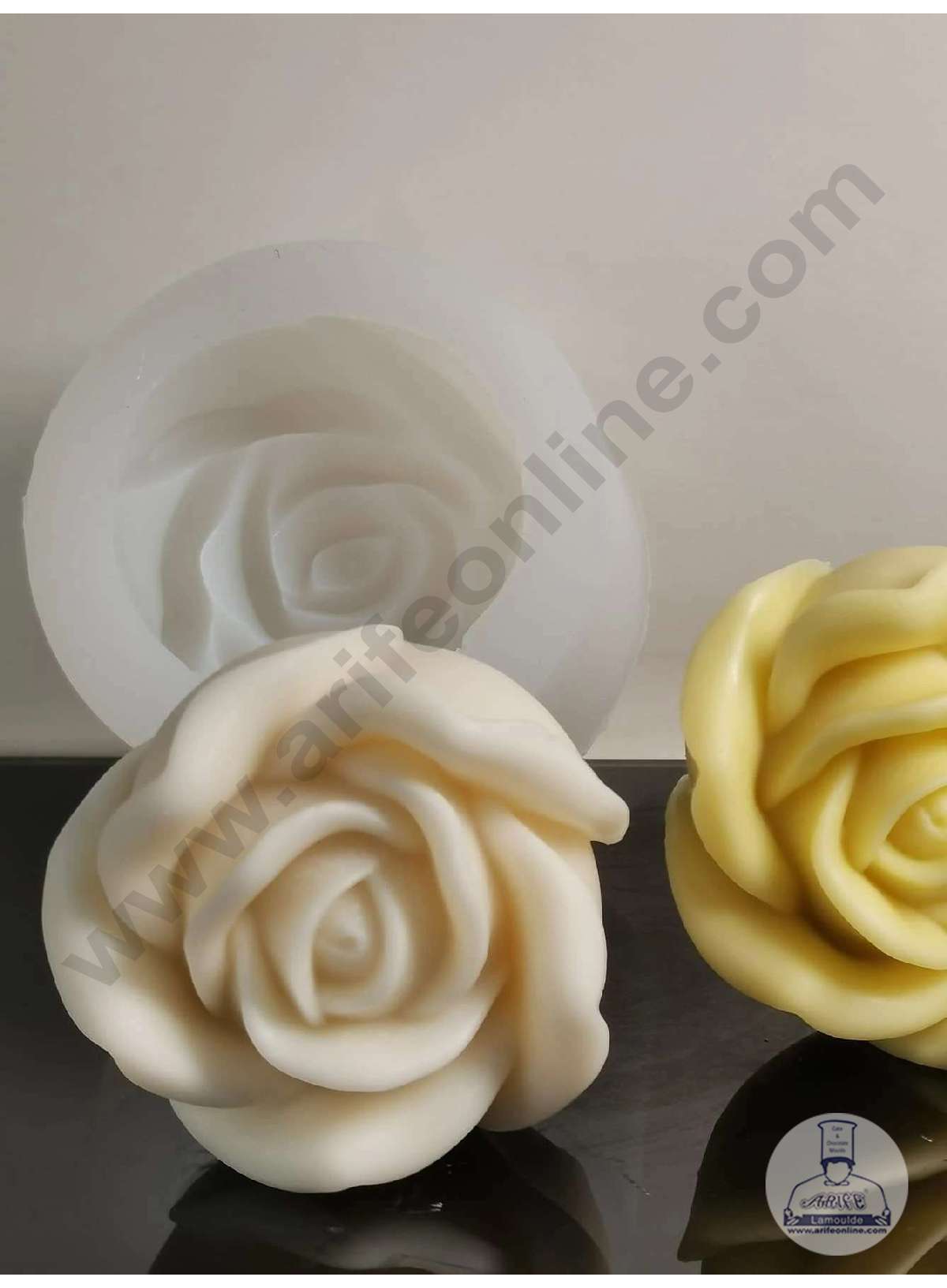 3D Silicon 1 Cavity Rose Flower Silicon Candle Moulds, Silicon Soap Mould, Handmade Soap Candy Making SBSP-DYF7094  (MOQ 12 PCS) (AAD)