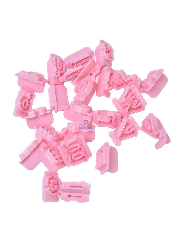 26pcs Mini Lower Case Pink Alphabet Fondant & Cookie Cutters Set  SBS-B61 (MOQ 12 PCS) (ADD)