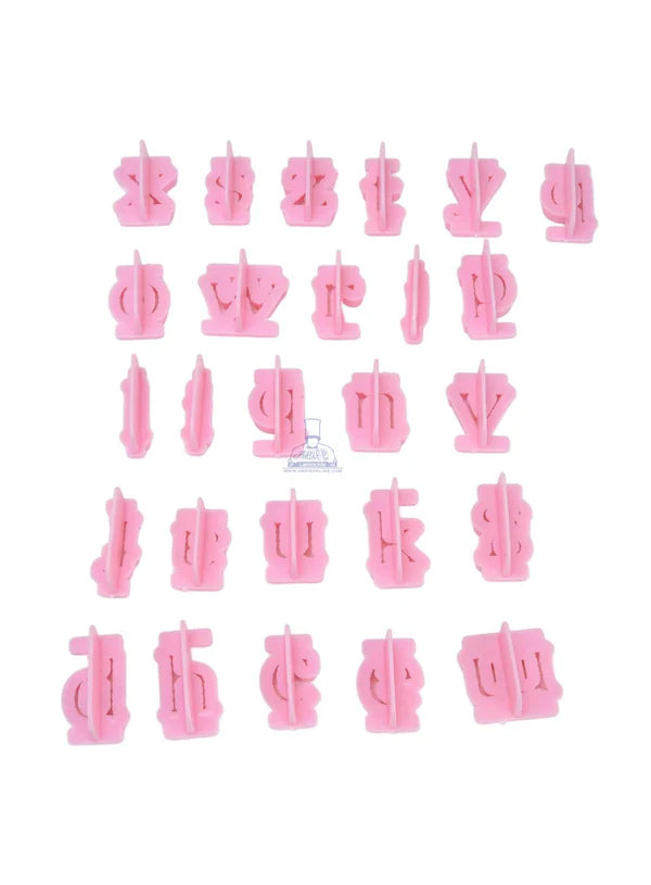 26pcs Mini Lower Case Pink Alphabet Fondant & Cookie Cutters Set  SBS-B61 (MOQ 12 PCS) (ADD)