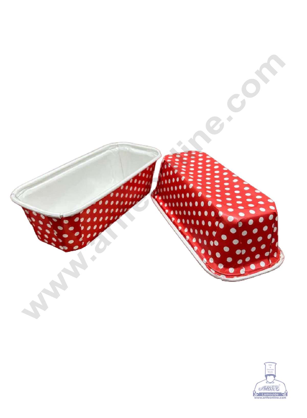 10 Pcs Small Red White Polka Dot Design Bake and Serve Plum Cake Mold (MOQ 100 PCS)