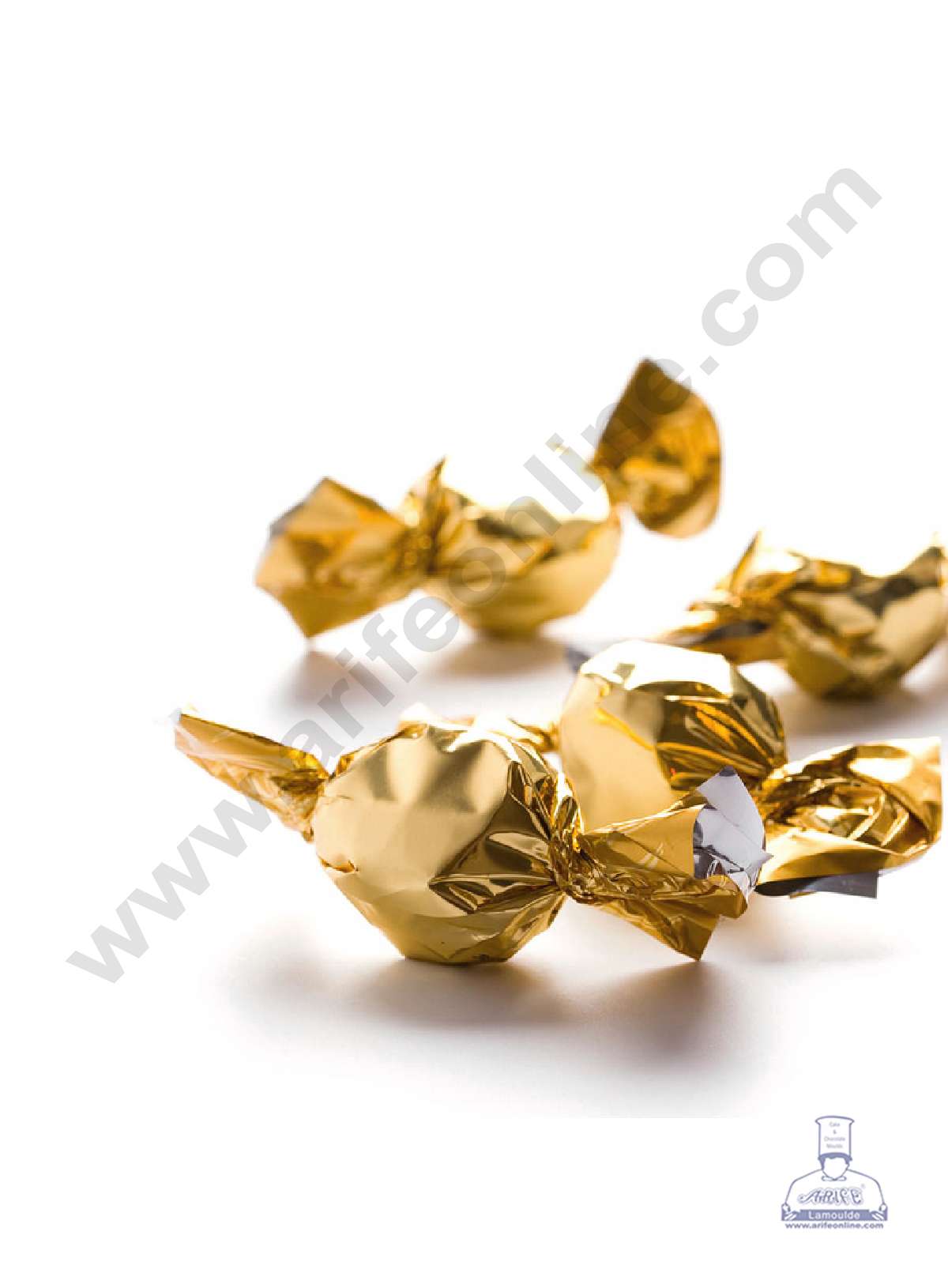Metallic Plastic Chocolate Wrapper, Golden 200 Pcs Pack (MOQ 12 PACK) (FD)