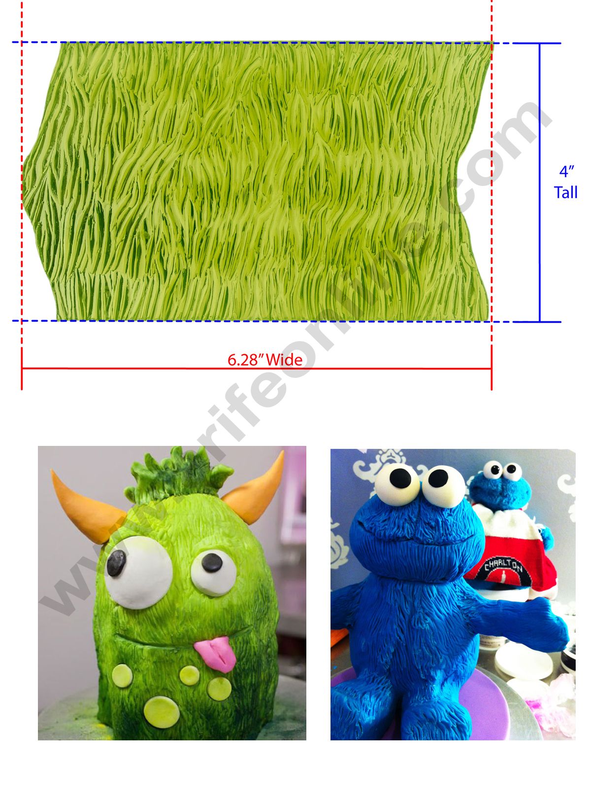 Silicon Short Fur Pattern Impression Onlays Molds