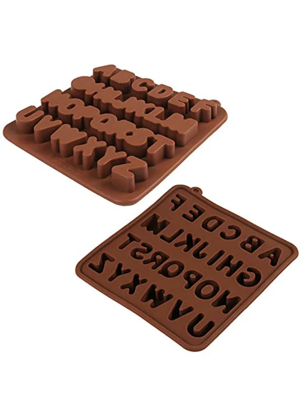 26 Cavity Uppercase Alphabet Silicone Chocolate Mould | Non-Stick Mold for Baking & Crafting | 1 Piece Pack | (SBCM-2039) (MOQ 12 PCS)