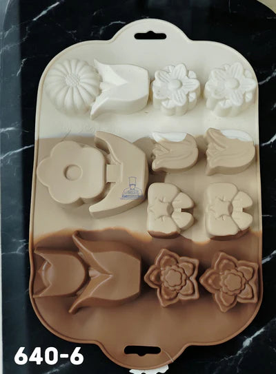 11-Cavity 3D Multi-Cavity Garden Theme Silicone Chocolate Mould | Non-Stick Mold for Baking & Crafting | 1 Piece Pack | (MOQ 12 PCS) (OE)