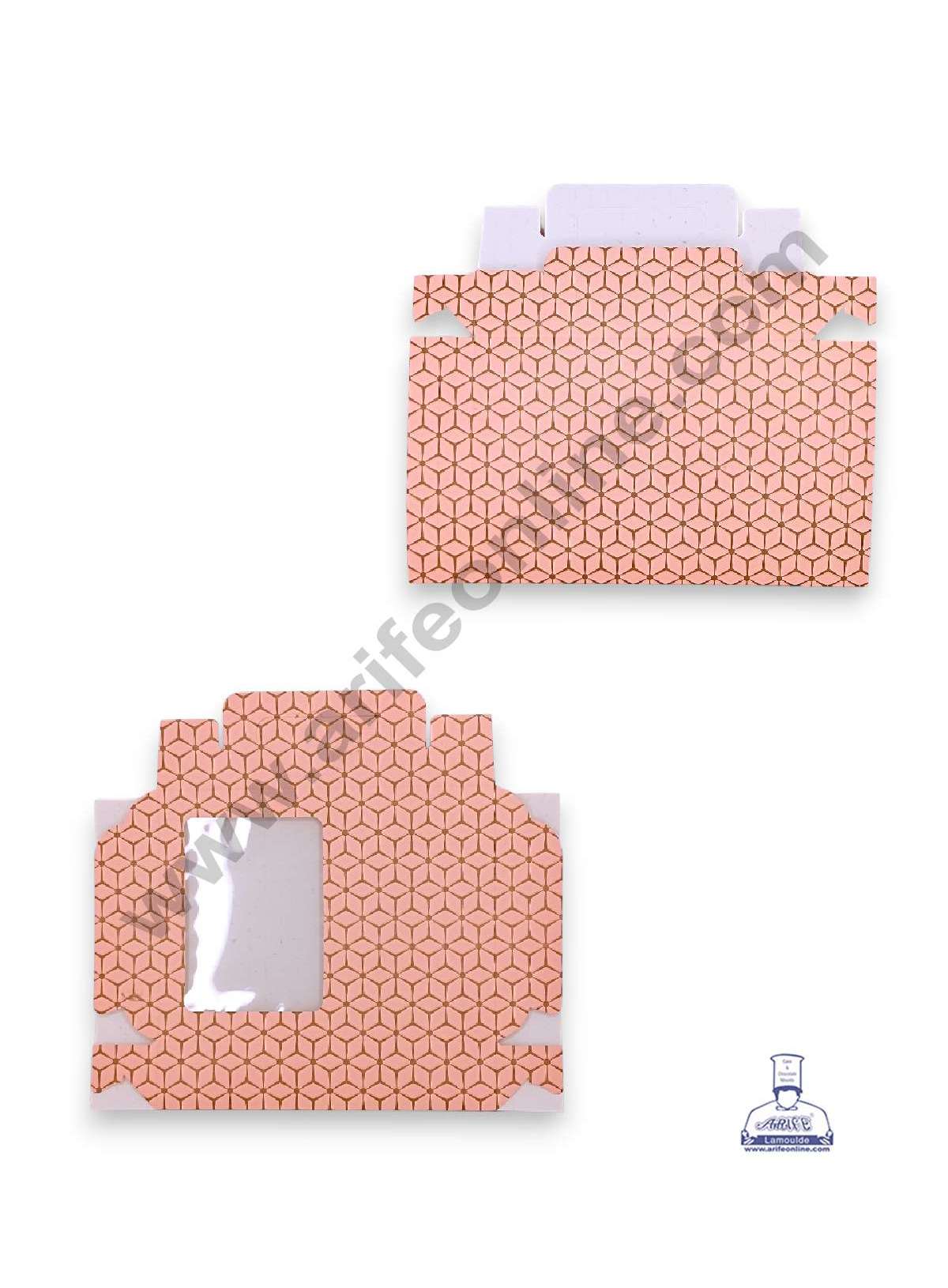 12 Cavity 3D Cube Print Chocolate Box with Cavity, Clear Window & Handle ( 10 Piece Pack ) - Skintone (MOQ 12 PACK) (AED)