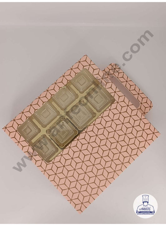 16 Cavity 3D Cube Print Chocolate Box with Cavity, Clear Window & Handle ( 10 Piece Pack ) - Skintone (MOQ 12 PACK) (RDD)