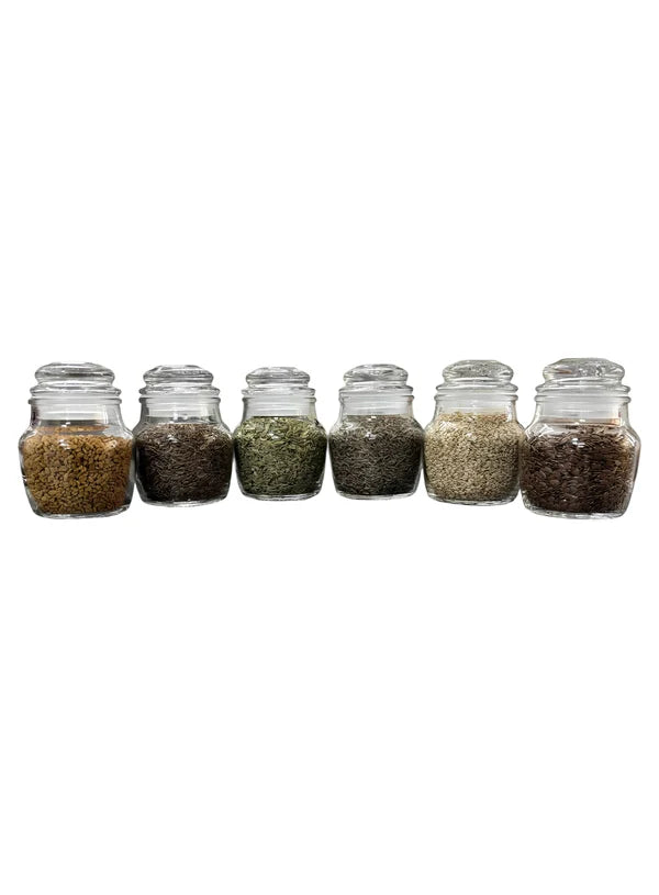 Small Airtight Glass Storage Jar With Glass Lid | 9x5.5cm (SB-SAGJ-9)