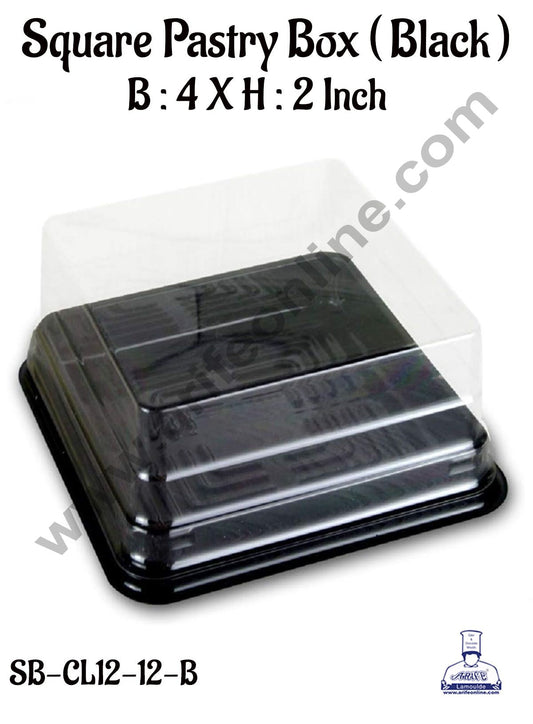 PVC SQUARE PASTRY BOX (B) 4X2" SB-CL12-12 (MOQ 100 PCS) (U)