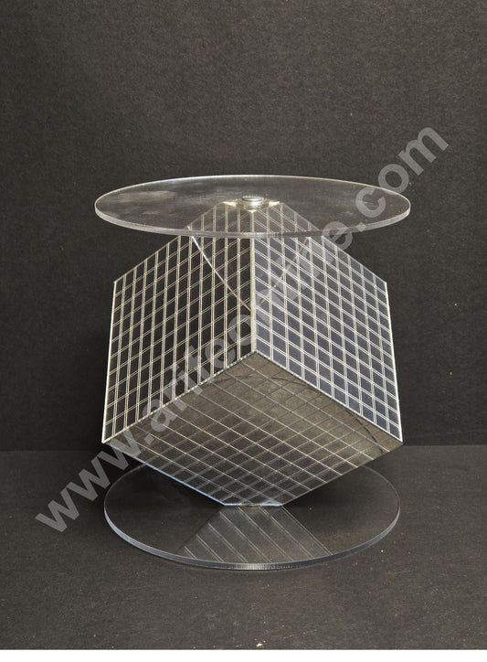 Disco Square Cake Spacer For Cake and Cupcake Decoration - Base 6 inch X Height 6 inch (MOQ 12 PCS)