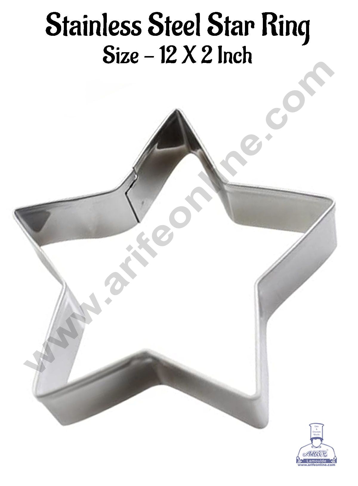 Star Cake Ring and Burger Ring Stainless Steel Heavy Ring (12 inch Diameter X 2 inch Height )  (MOQ 12 PCS)
