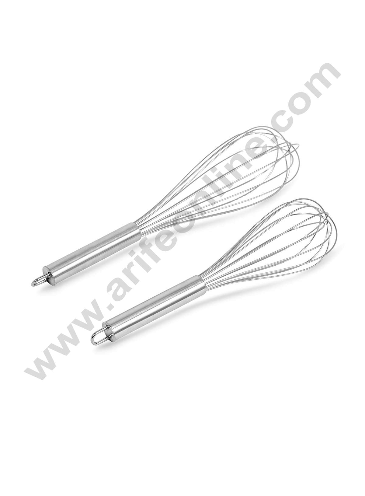 Cake Decor Stainless Steel 10 inch Hand Whisk Egg Beater Kitchen Blender Stainless Steel Ball Whisk