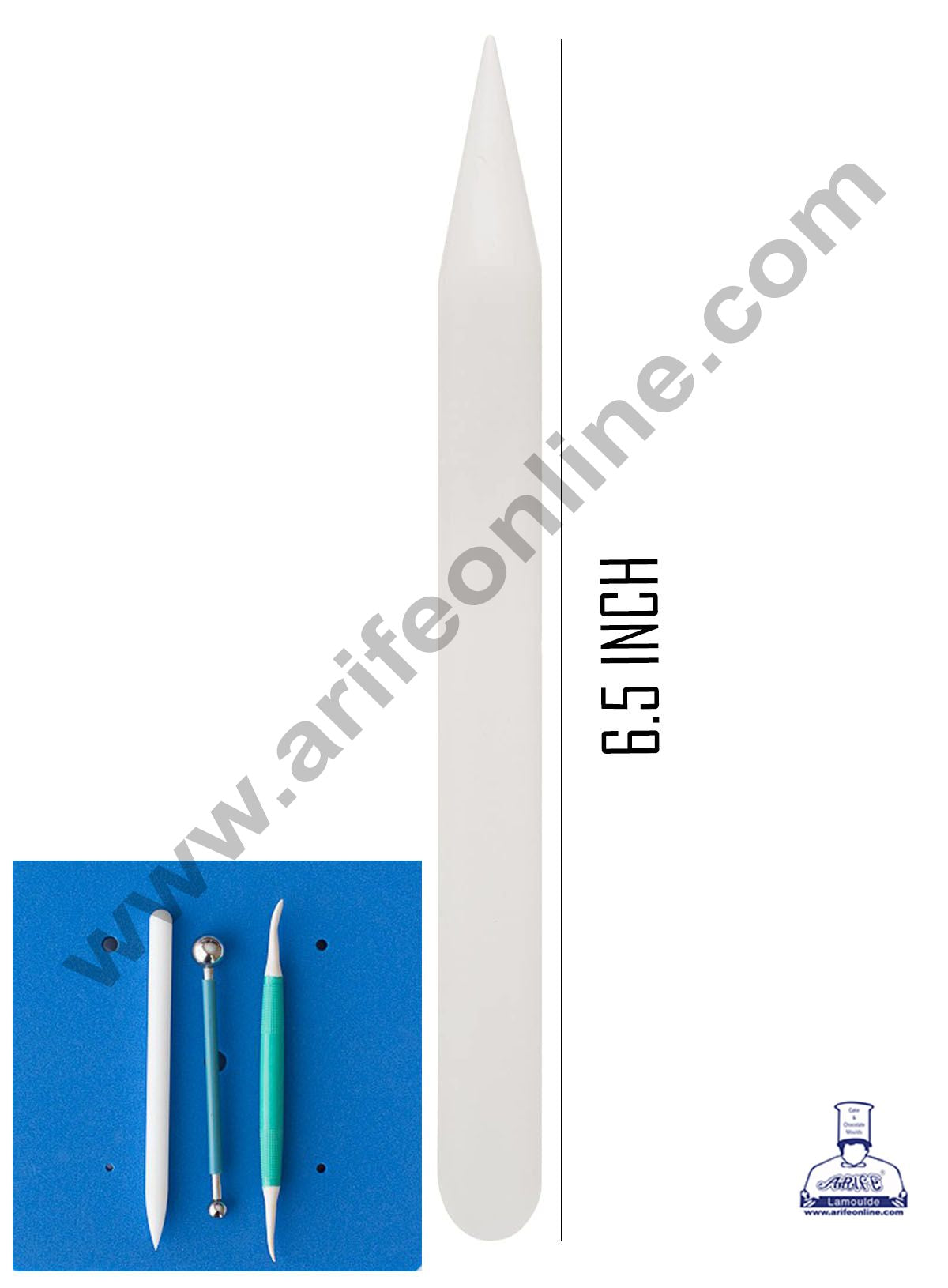 Cake Decor 1pc Thin Rolling Pin With Flower Making Pointed Tip - (6.5 inch)