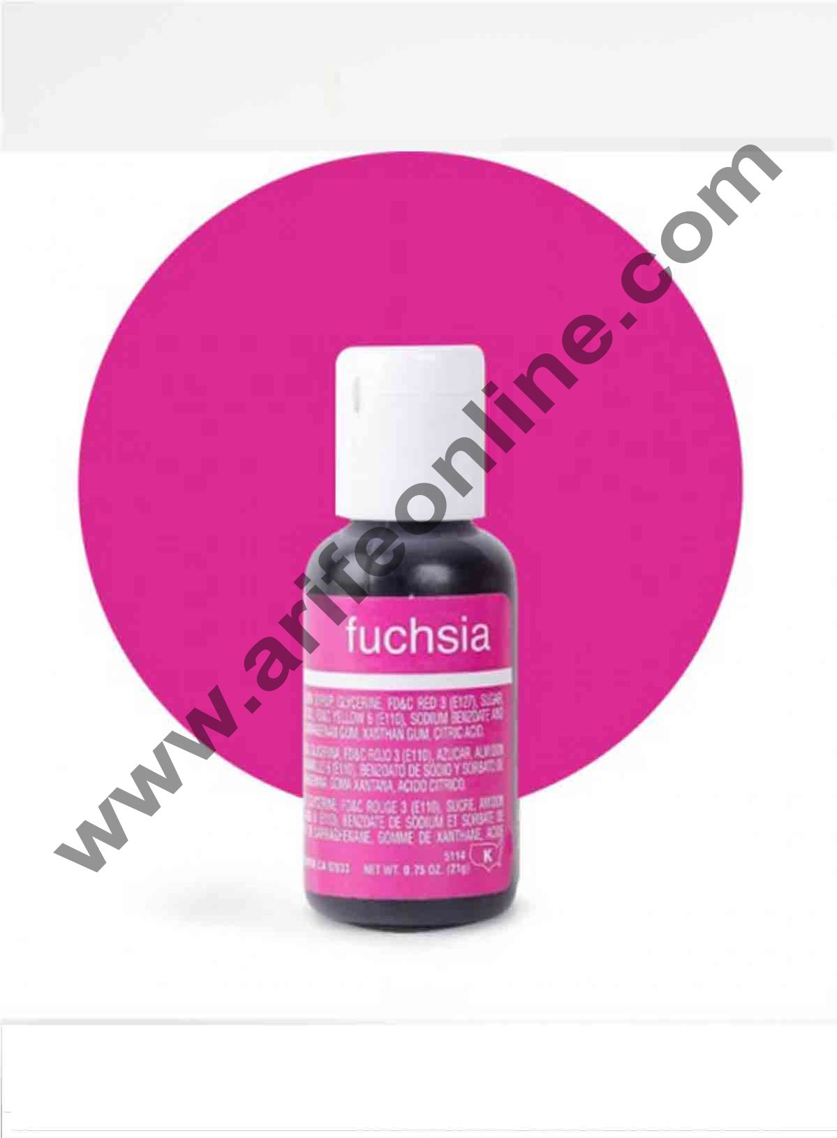 Chefmaster Liqua-Gel Fuchsia .70 oz Food Color (20g)