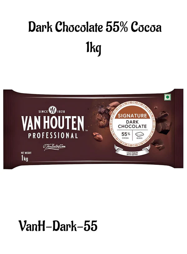 Van Houten - Dark Chocolate 55% Cocoa - 1 kg (VanH-Dark-55)