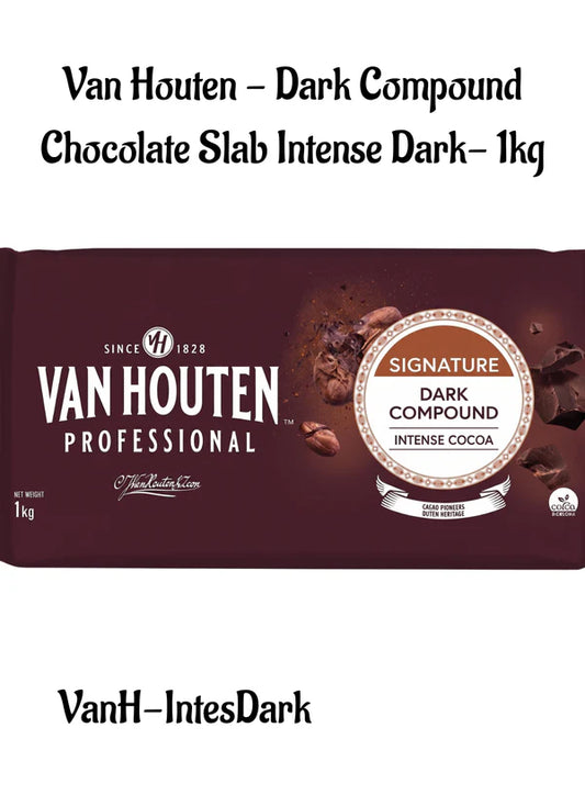 Van Houten - Dark Compound Chocolate Slab Intense Dark- 1kg