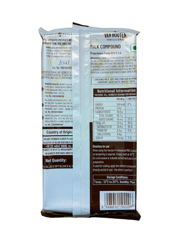 Van Houten Classic Milk Compound Slab- 500 gm (Previously known as a Van Leer Milk Compound)