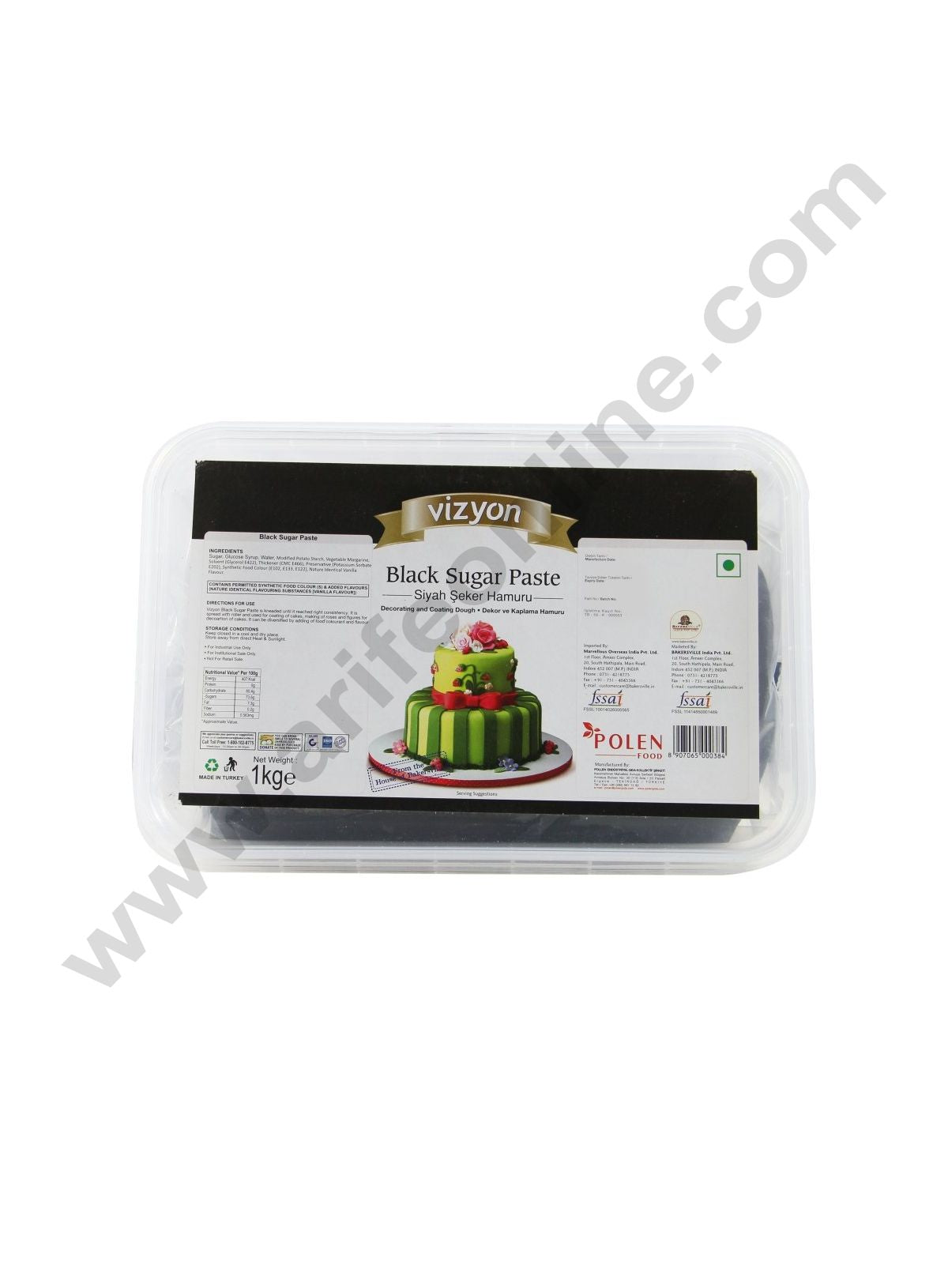 Vizyon Sugar Paste (Fondant) - Black,1kg