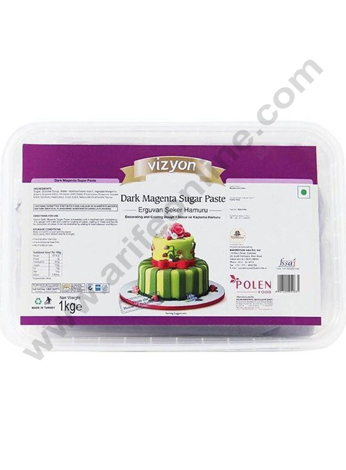 Vizyon Sugar Paste (Fondant) - Dark Magenta, 1kg